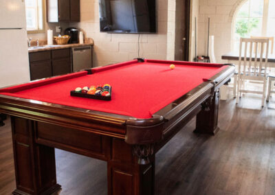 Mens Quarters Pool Table and Kitchen